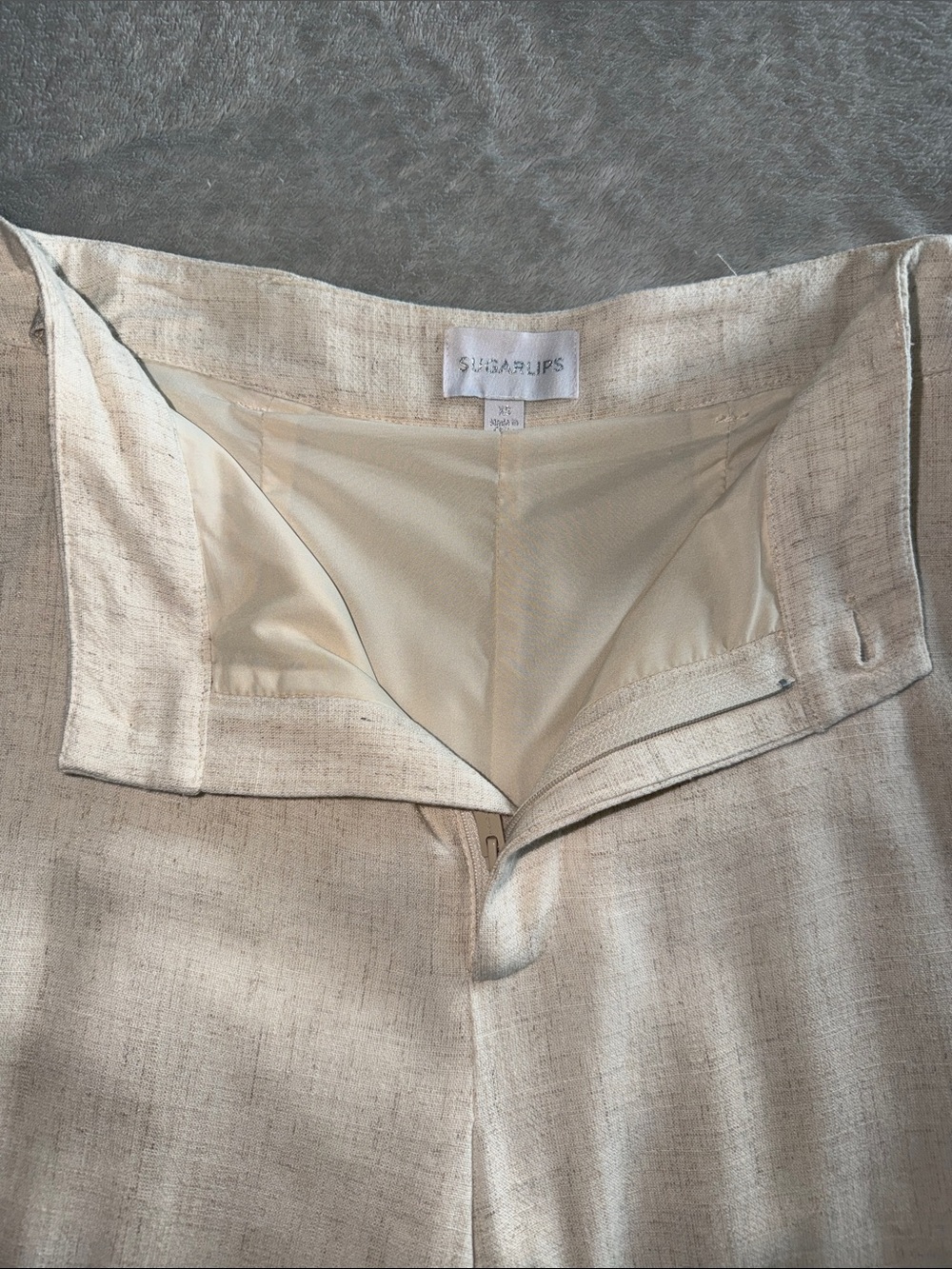 Sugarlips Wide-Leg Cream Chinos - Picture 3 of 3